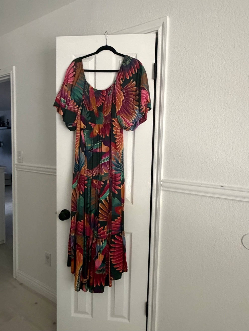 FARM Rio Multicolor Parrot-Print Maxi Dress — Green, Pink, Orange, Yellow, Blue - Picture 2 of 5